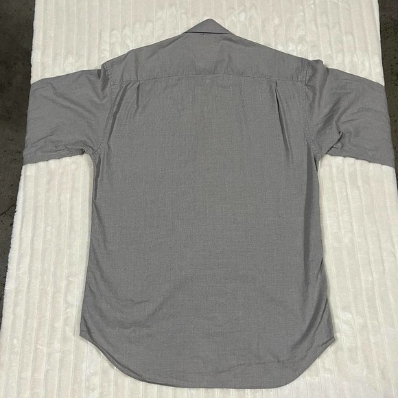 Vintage Christian Dior Chemise Button Up Shirt Gray Check Collar 15.5 Neck 34/35 - Picture 5 of 8